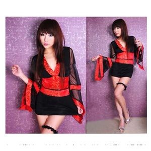 3pcs Sexy Asian kimono costume set